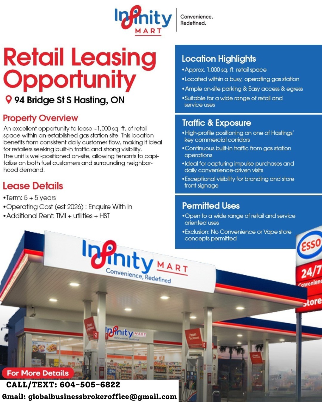 Retail Leasing opportunity in Hastings, ON